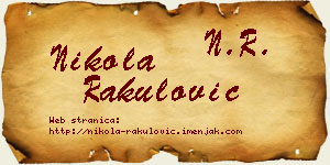 Nikola Rakulović vizit kartica